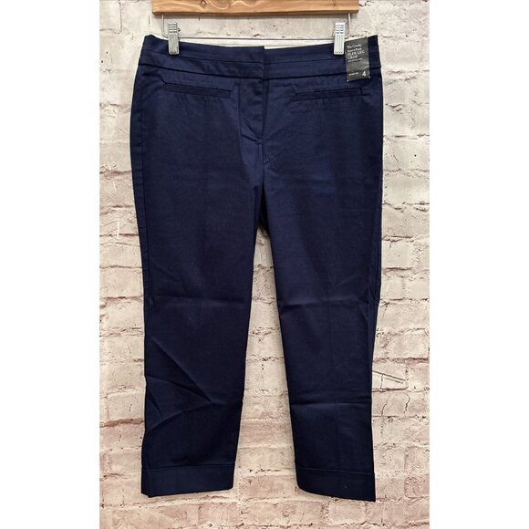 New York & Co Navy Blue The Crosby Street Pant Slim Leg Crop Womens Size 4 NEW - Picture 1 of 3
